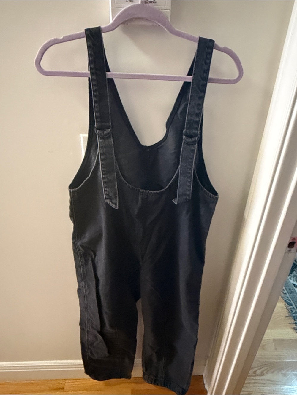 We The Free Black Denim Overalls Jumpsuit